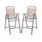 Outdoor Folding Bar Stool Beige Breathable Mesh Fabric Compact Storage